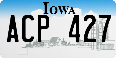 IA license plate ACP427