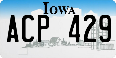 IA license plate ACP429