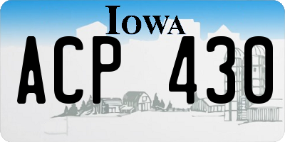 IA license plate ACP430