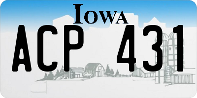 IA license plate ACP431