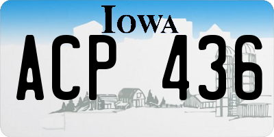 IA license plate ACP436