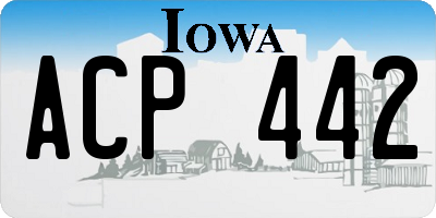 IA license plate ACP442