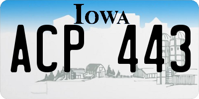 IA license plate ACP443