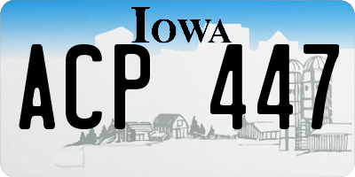 IA license plate ACP447