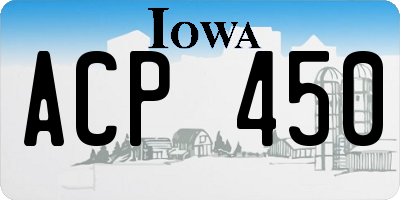 IA license plate ACP450