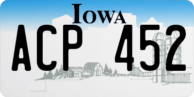 IA license plate ACP452