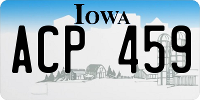 IA license plate ACP459