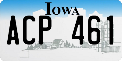 IA license plate ACP461