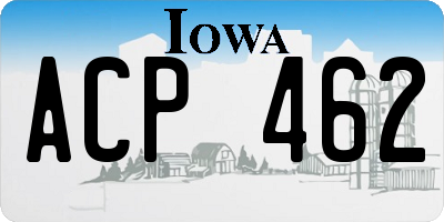IA license plate ACP462