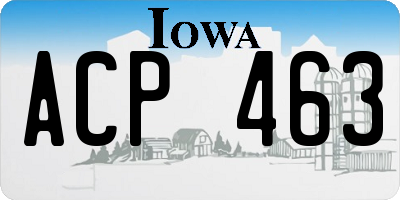 IA license plate ACP463