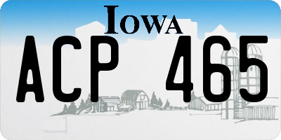 IA license plate ACP465