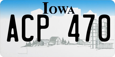 IA license plate ACP470