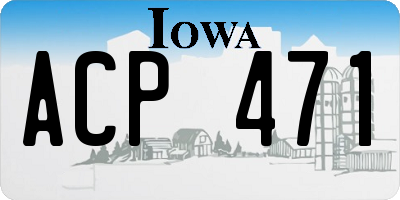 IA license plate ACP471