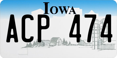 IA license plate ACP474