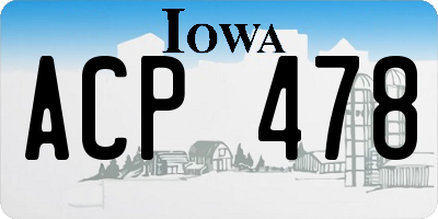 IA license plate ACP478
