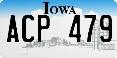 IA license plate ACP479