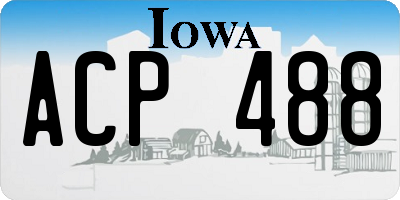 IA license plate ACP488