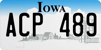 IA license plate ACP489
