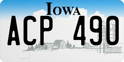 IA license plate ACP490