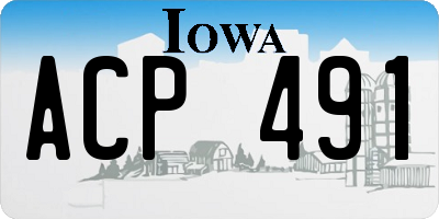 IA license plate ACP491