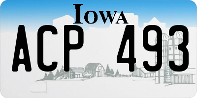 IA license plate ACP493