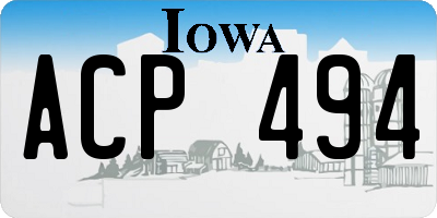 IA license plate ACP494