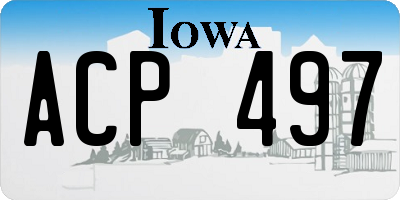 IA license plate ACP497
