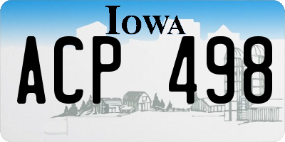 IA license plate ACP498