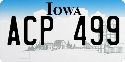 IA license plate ACP499