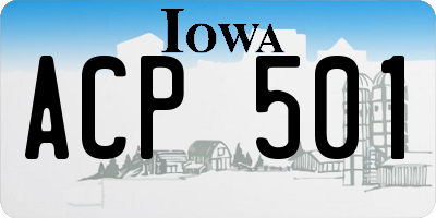 IA license plate ACP501