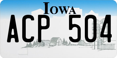 IA license plate ACP504