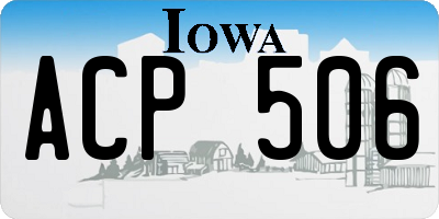 IA license plate ACP506
