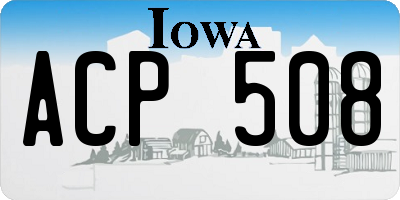 IA license plate ACP508