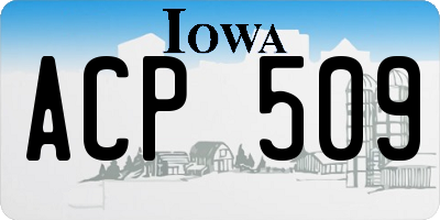 IA license plate ACP509