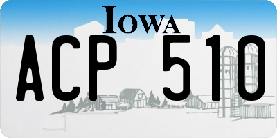 IA license plate ACP510