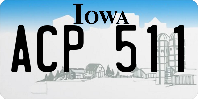 IA license plate ACP511