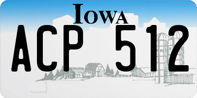 IA license plate ACP512
