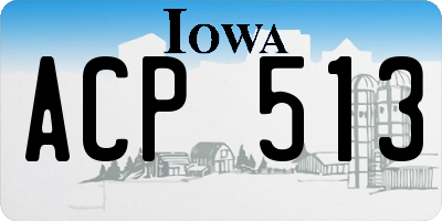 IA license plate ACP513