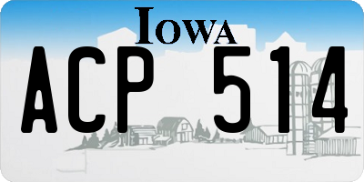 IA license plate ACP514