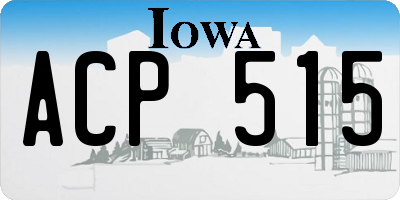 IA license plate ACP515