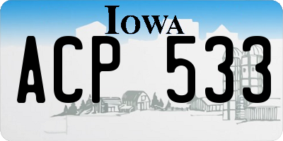 IA license plate ACP533