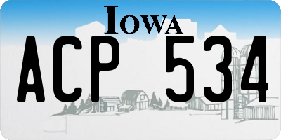 IA license plate ACP534