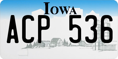 IA license plate ACP536