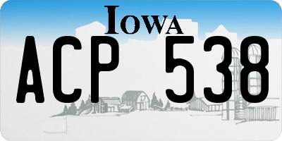 IA license plate ACP538