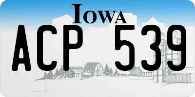 IA license plate ACP539
