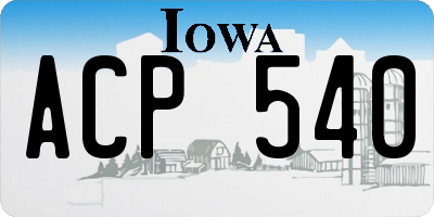 IA license plate ACP540