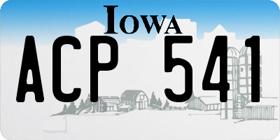 IA license plate ACP541