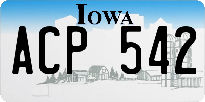IA license plate ACP542