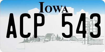 IA license plate ACP543