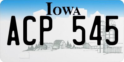 IA license plate ACP545